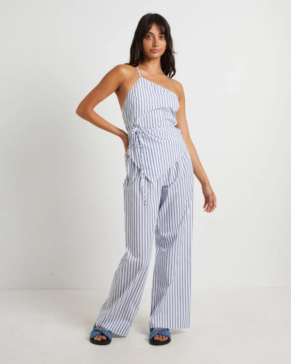 Online SUBTITLED Adeline Asymmetric Cami Top In White Stripe
