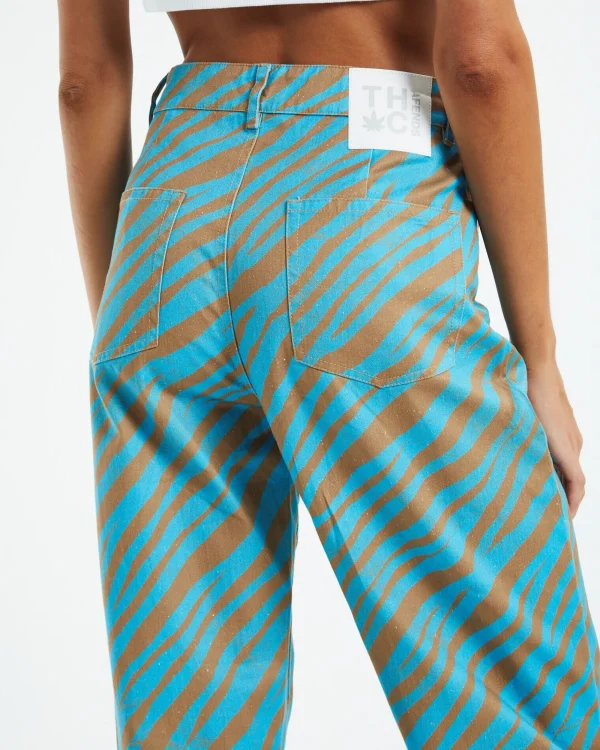 Discount AFENDS Adi Shelby Hemp Wide Leg Long Pants Blue Stripe