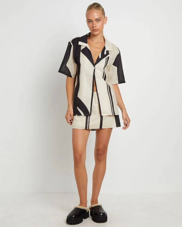 Online SNDYS Alba Short Sleeve Shirt In Black Print