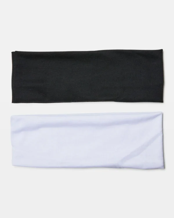 Shop SUBTITLED Amber Jersey 2 Piece Headband Set Black/White