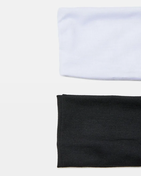 Shop SUBTITLED Amber Jersey 2 Piece Headband Set Black/White