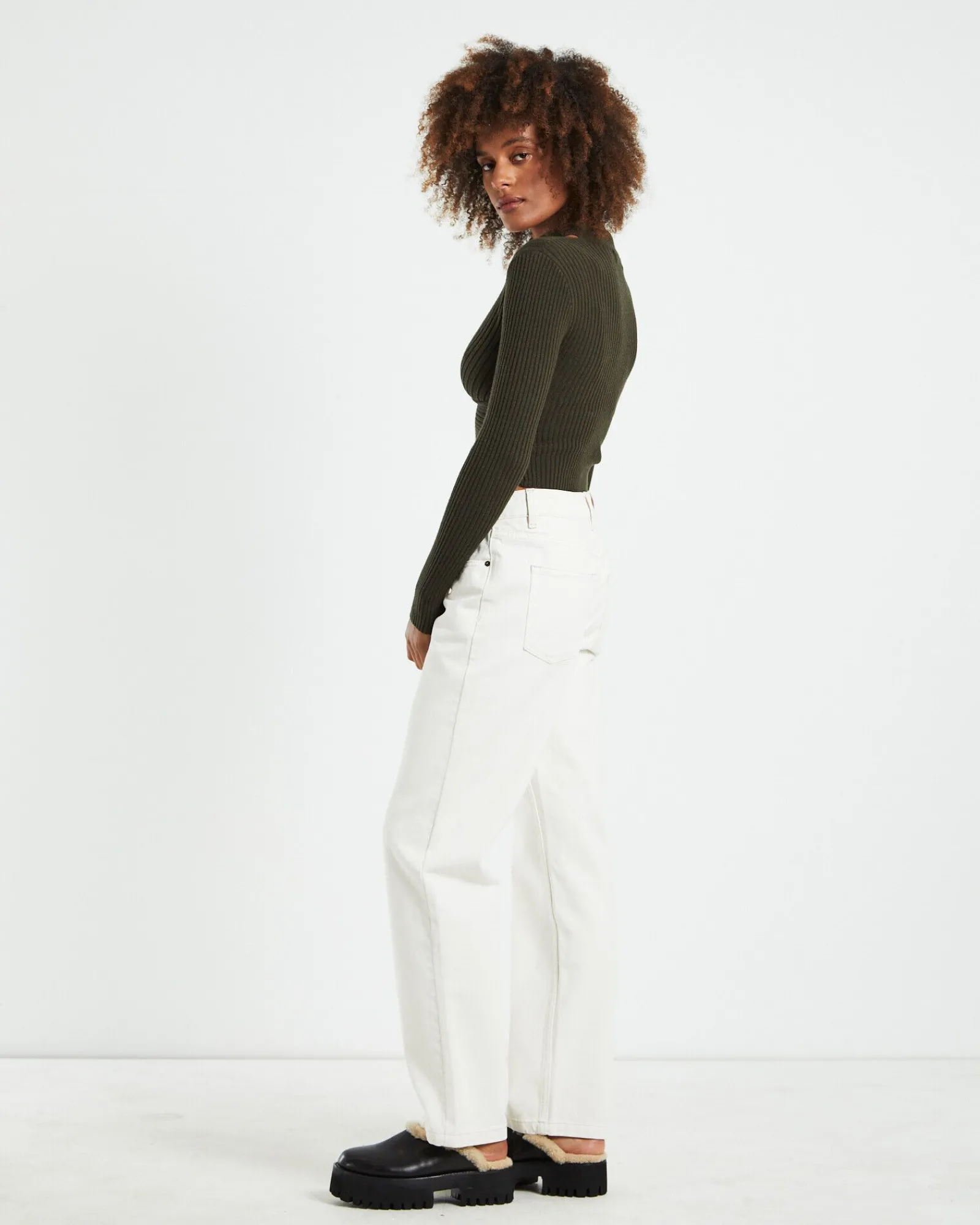 amelia_choker_long_sleeve_3.webp Sale SUBTITLED Amelia Choker Long Sleeve Top Khaki Green