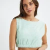 Shop SUBTITLED Ashby Terry Towelling Crop Top Green