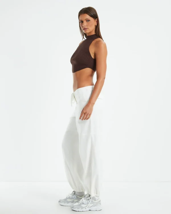 Best Sale SUBTITLED Athena High Neck Knit Top Mocha Brown