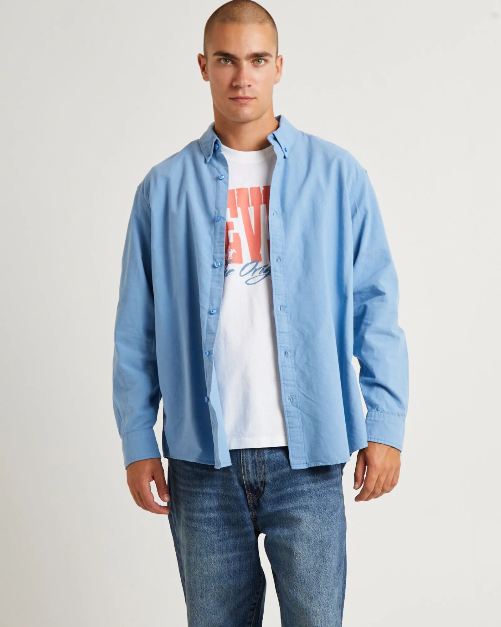 authentic_button_down_lon_0-1.webp Discount LEVIS Authentic Button Down Long Sleeve Shirt Allure Blue