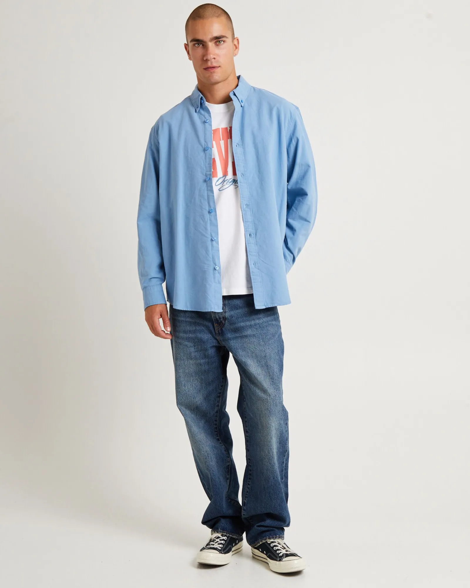 authentic_button_down_lon_2-1.webp Discount LEVIS Authentic Button Down Long Sleeve Shirt Allure Blue