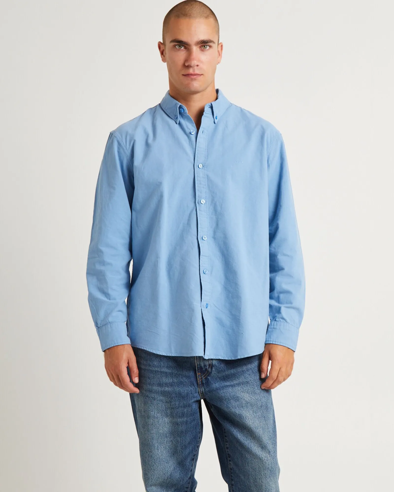 authentic_button_down_lon_5.webp Discount LEVIS Authentic Button Down Long Sleeve Shirt Allure Blue