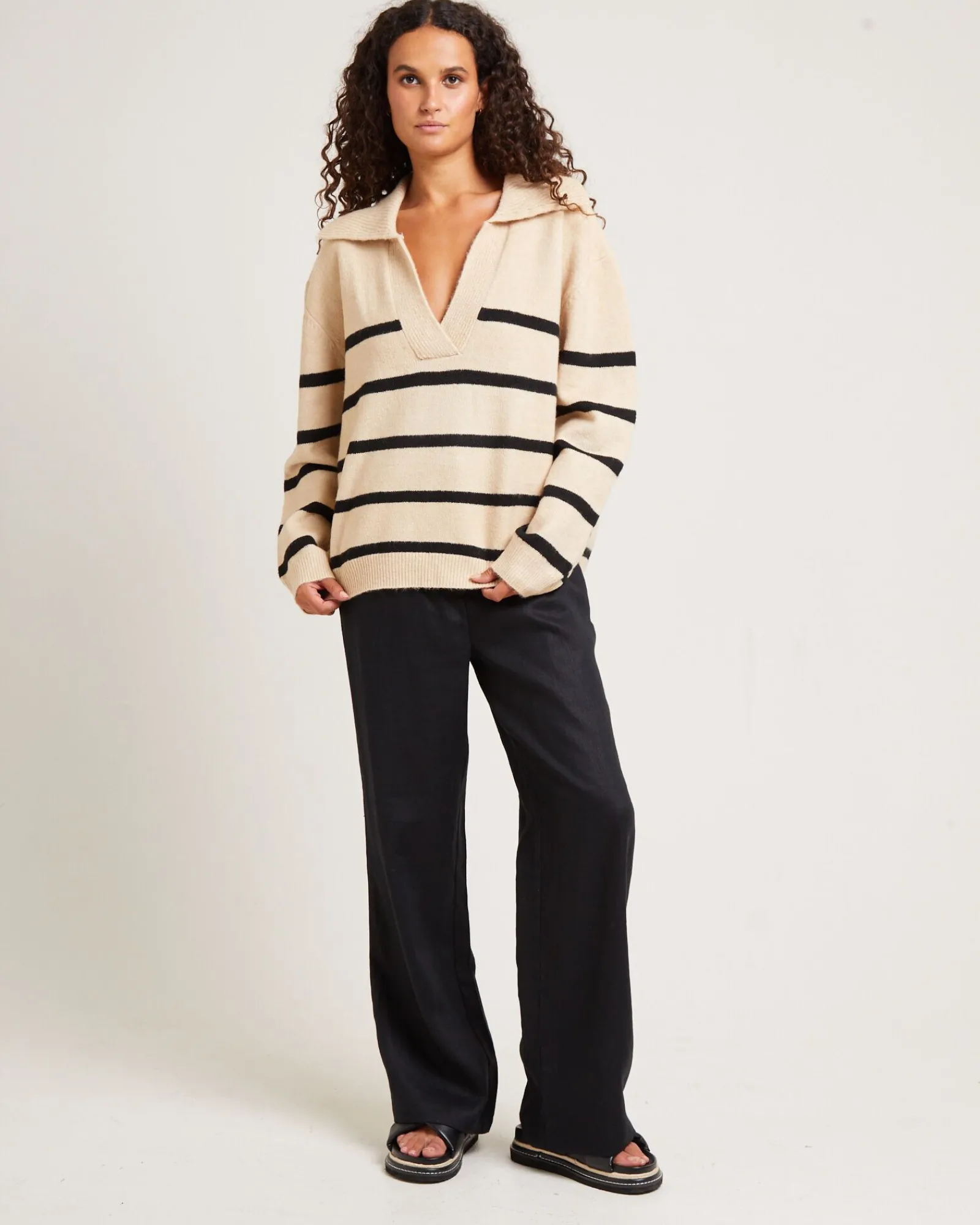 avari_knit_lounge_polo_ju_2.webp Shop SUBTITLED Avari Knit Lounge Polo Jumper Oat