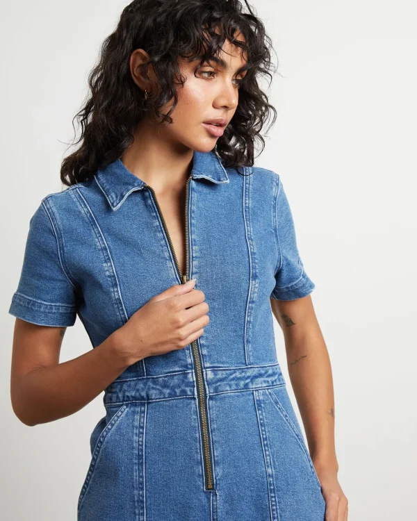 Outlet INSIGHT Avianna Denim Boilersuit In Mid 90'S Blue