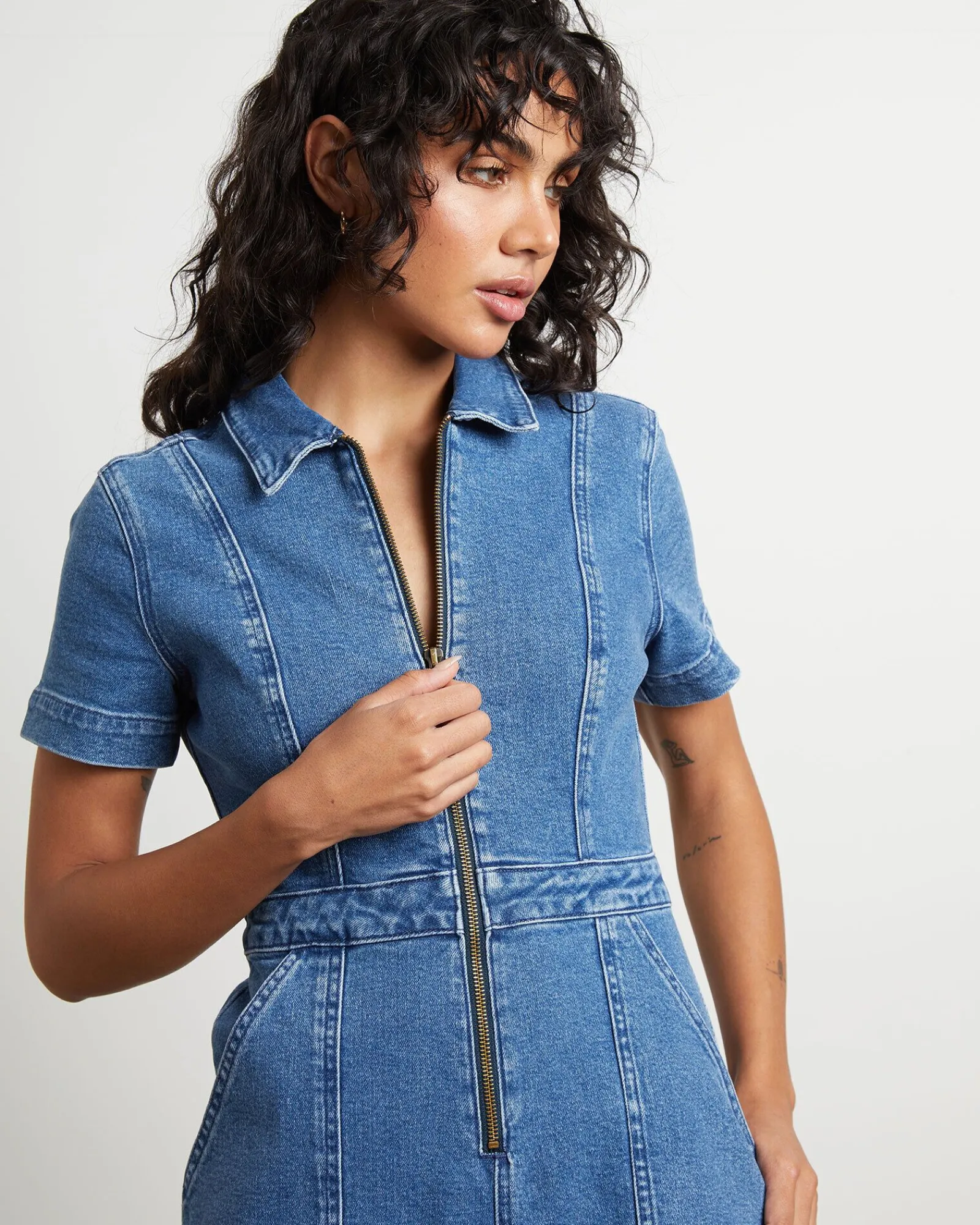 avianna_denim_boilersuit__4.webp Outlet INSIGHT Avianna Denim Boilersuit In Mid 90'S Blue