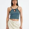 New X GIRL Baby Rib Singlet Blue