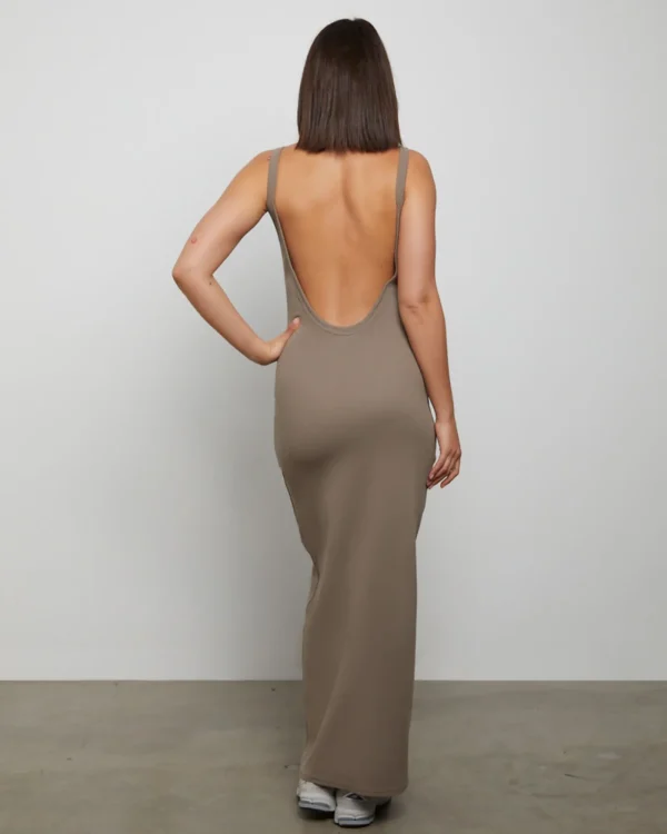 Fashion GENERAL PANTS CO. BASICS Backless Midi Dress In Brown