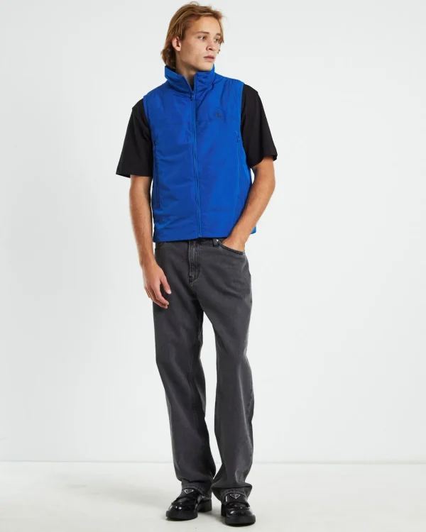 Fashion CALVIN KLEIN Badge Crinkle Nylon Vest In Blue