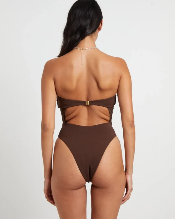 Discount SUBTITLED Banksy Corsage One Piece In Chocolate