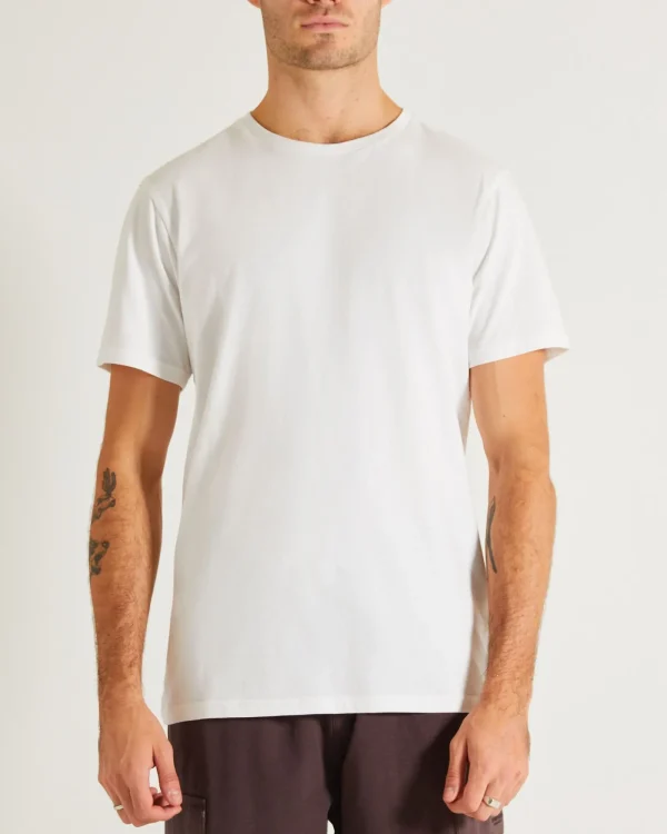 Cheap GENERAL PANTS CO. BASICS Basic Crew Neck Short Sleeve T-Shirt In White