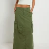 Online BDG URBAN OUTFITTERS Bdg Marta Multi Pocket Maxi Skirt In Khaki