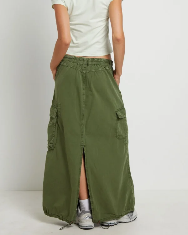 Online BDG URBAN OUTFITTERS Bdg Marta Multi Pocket Maxi Skirt In Khaki