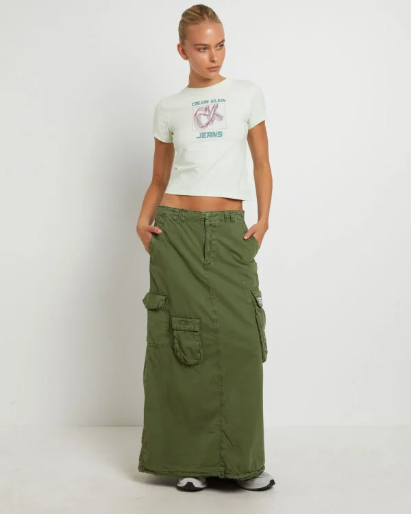 Online BDG URBAN OUTFITTERS Bdg Marta Multi Pocket Maxi Skirt In Khaki