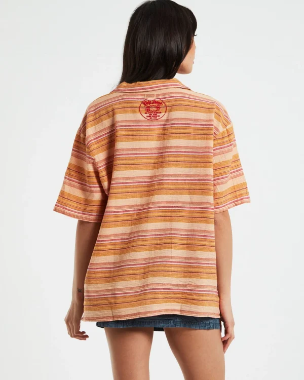 Clearance BDG URBAN OUTFITTERS Bdg Nolan Bowling Shirt Stripe Orange