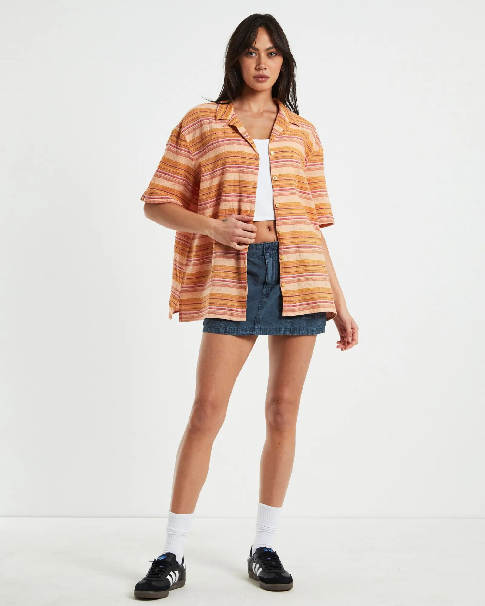 bdg_nolan_bowling_shirt_s_2.webp Clearance BDG URBAN OUTFITTERS Bdg Nolan Bowling Shirt Stripe Orange