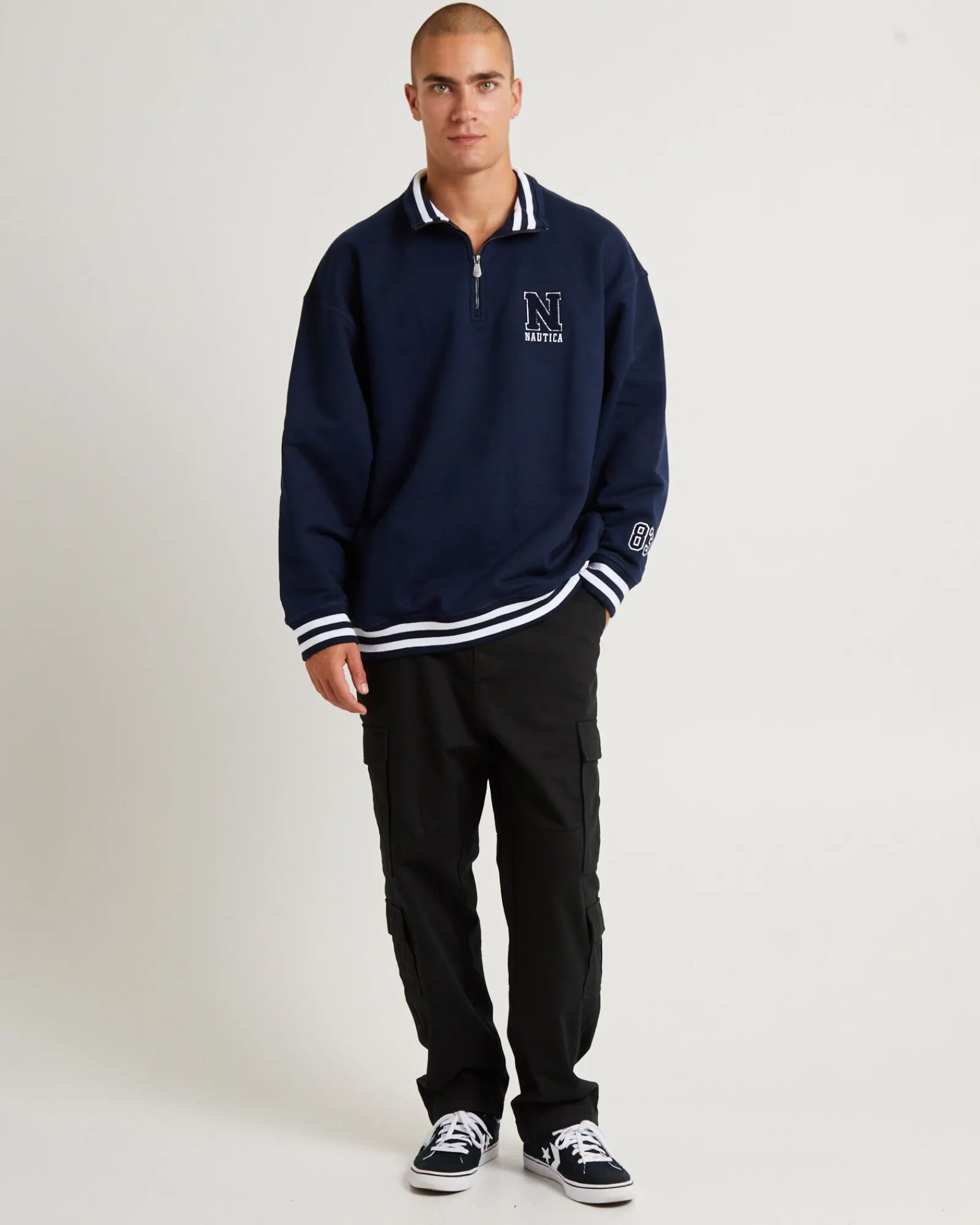 beta__zip_top_dark_navy_2.webp Online NAUTICA Beta 1/4 Zip Top Dark Navy