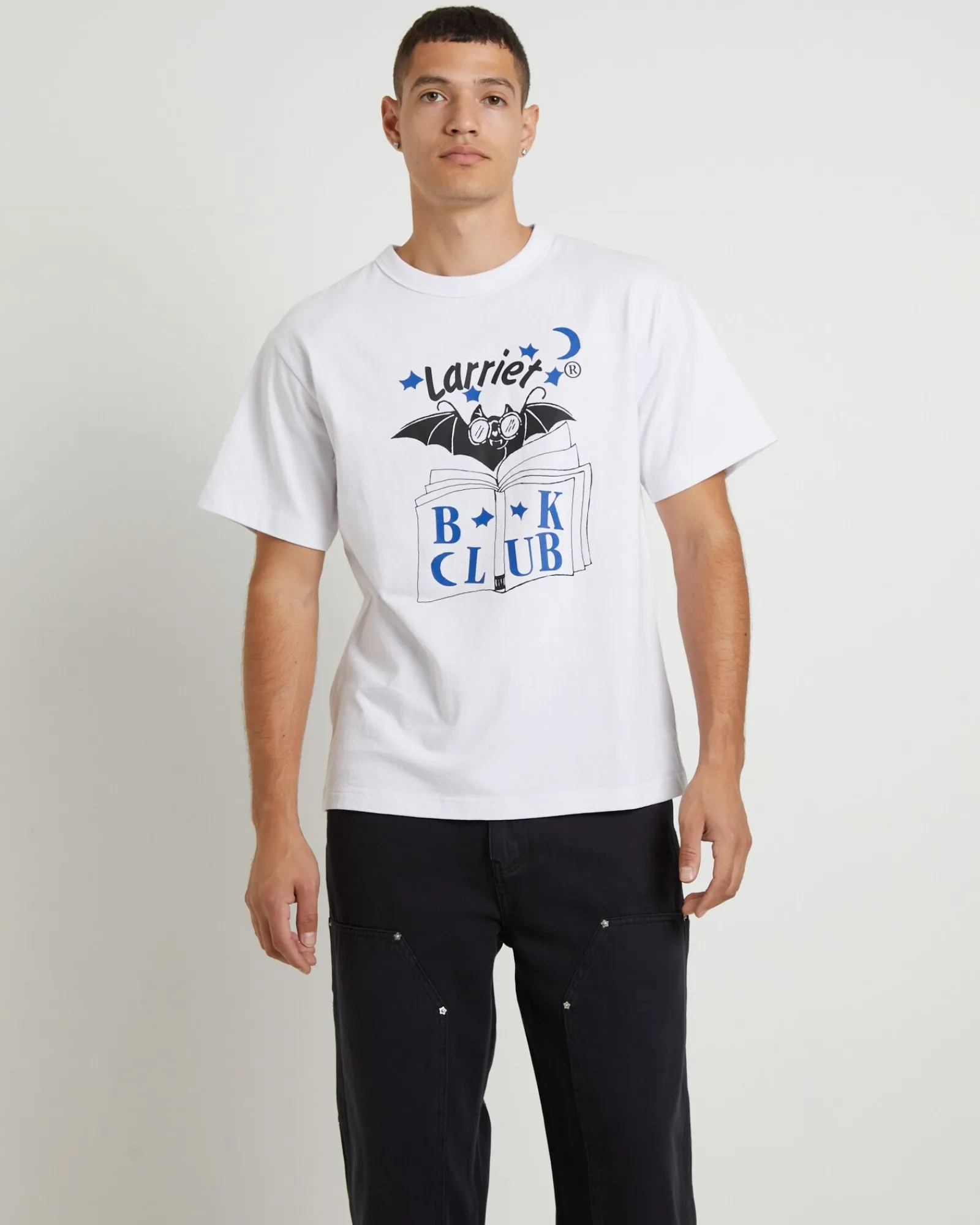 blind_as_a_bat_short_slee_0.webp Best Sale LARRIET Blind As A Bat Short Sleeve T-Shirt In White