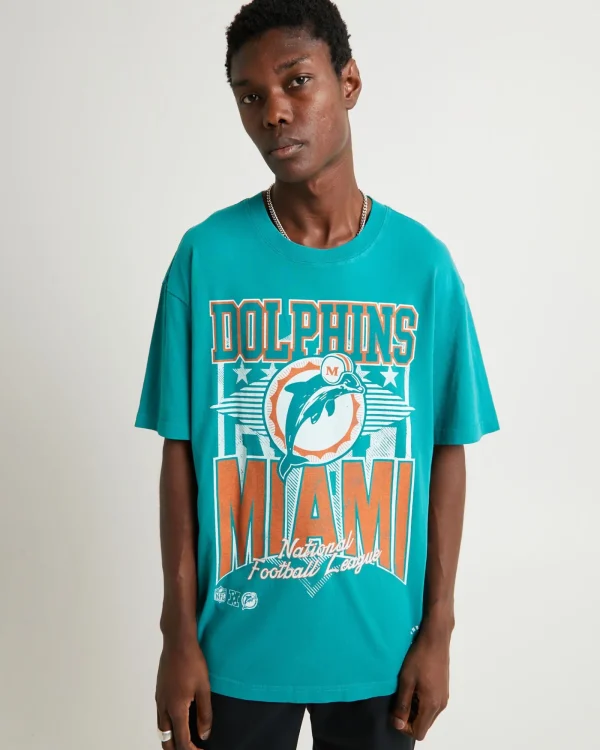 Best MITCHELL & NESS Blitz Short Sleeve T-Shirt Dolphins Blue