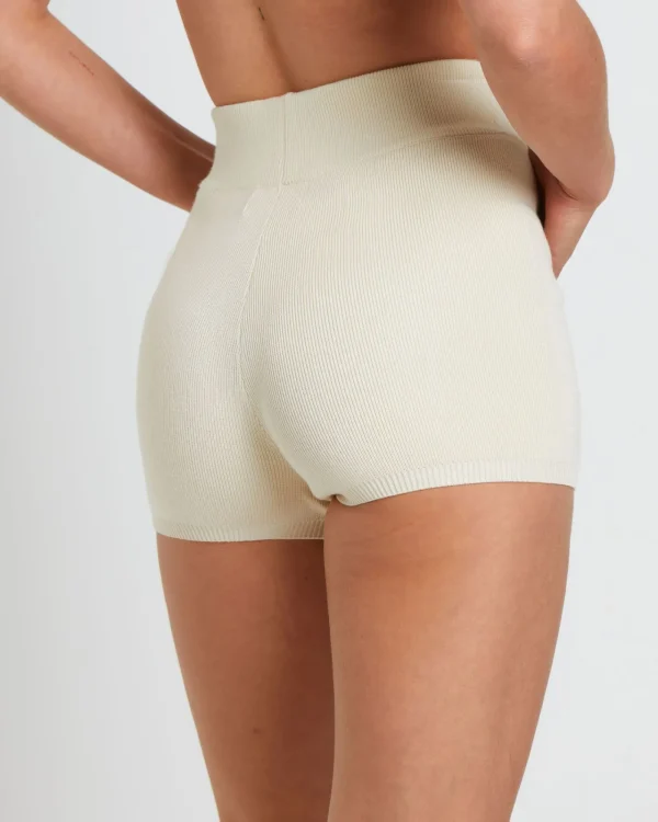 Outlet SUBTITLED Bonnie Knitted Hot Shorts In Oat Beige