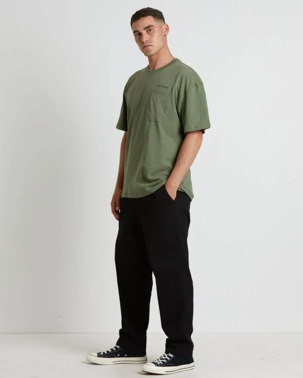 New COLUMBIA Break It Down Short Sleeve T-Shirt In Moss Stone Green