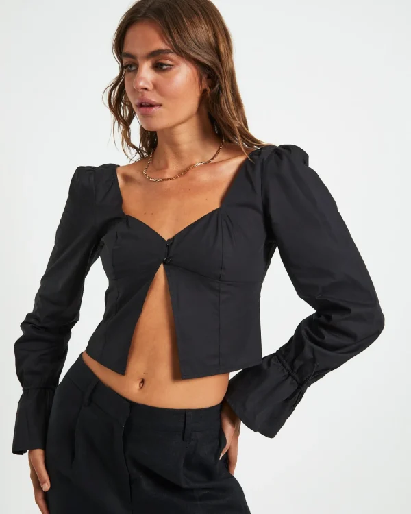 Best SUBTITLED Bree Poplin Button Shirt In Black