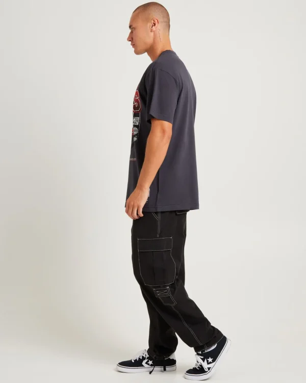Best MITCHELL & NESS Brush Off 2.0 Bulls Short Sleeve T-Shirt Faded Black