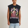 Cheap MITCHELL & NESS Bulls Muscle Top In Faded Black