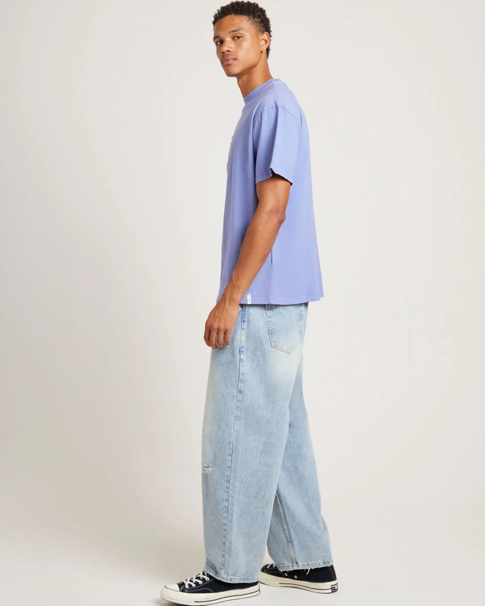 bunched_short_sleeve_tshi_3.webp New THE CRITICAL SLIDE SOCIETY Bunched Short Sleeve T-Shirt In Lilac