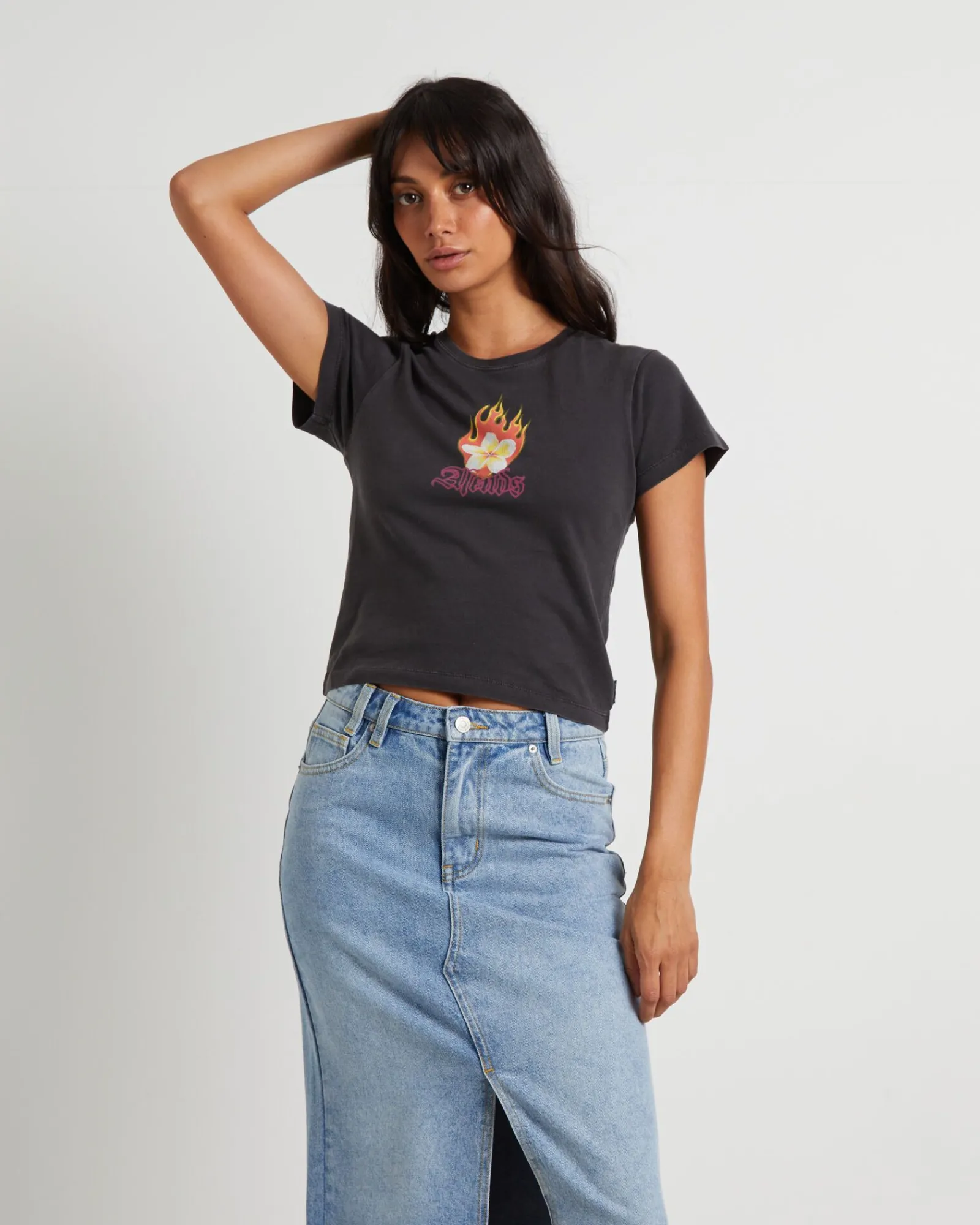 burning_recycled_baby_tee_0.webp Outlet AFENDS Burning Recycled Baby Tee In Stone Black
