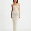 Outlet SUBTITLED Calypso Crochet Midi Dress In Oat