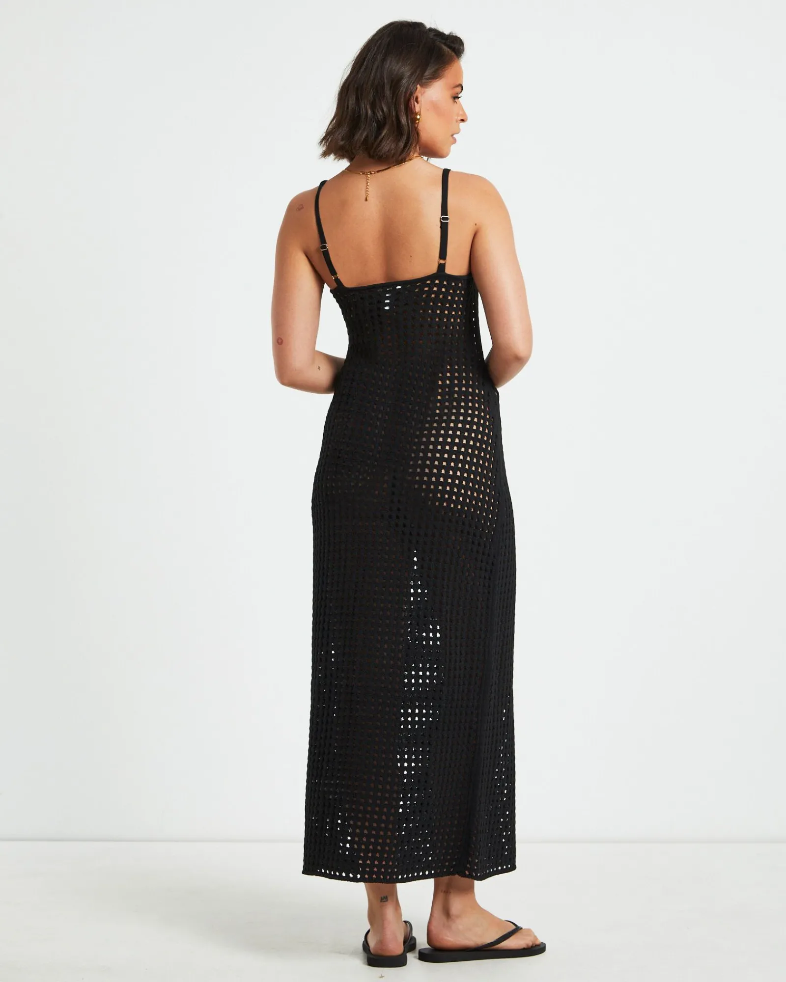 calypso_crochet_midi_dres_1-2.webp Store SUBTITLED Calypso Crochet Midi Dress In Black