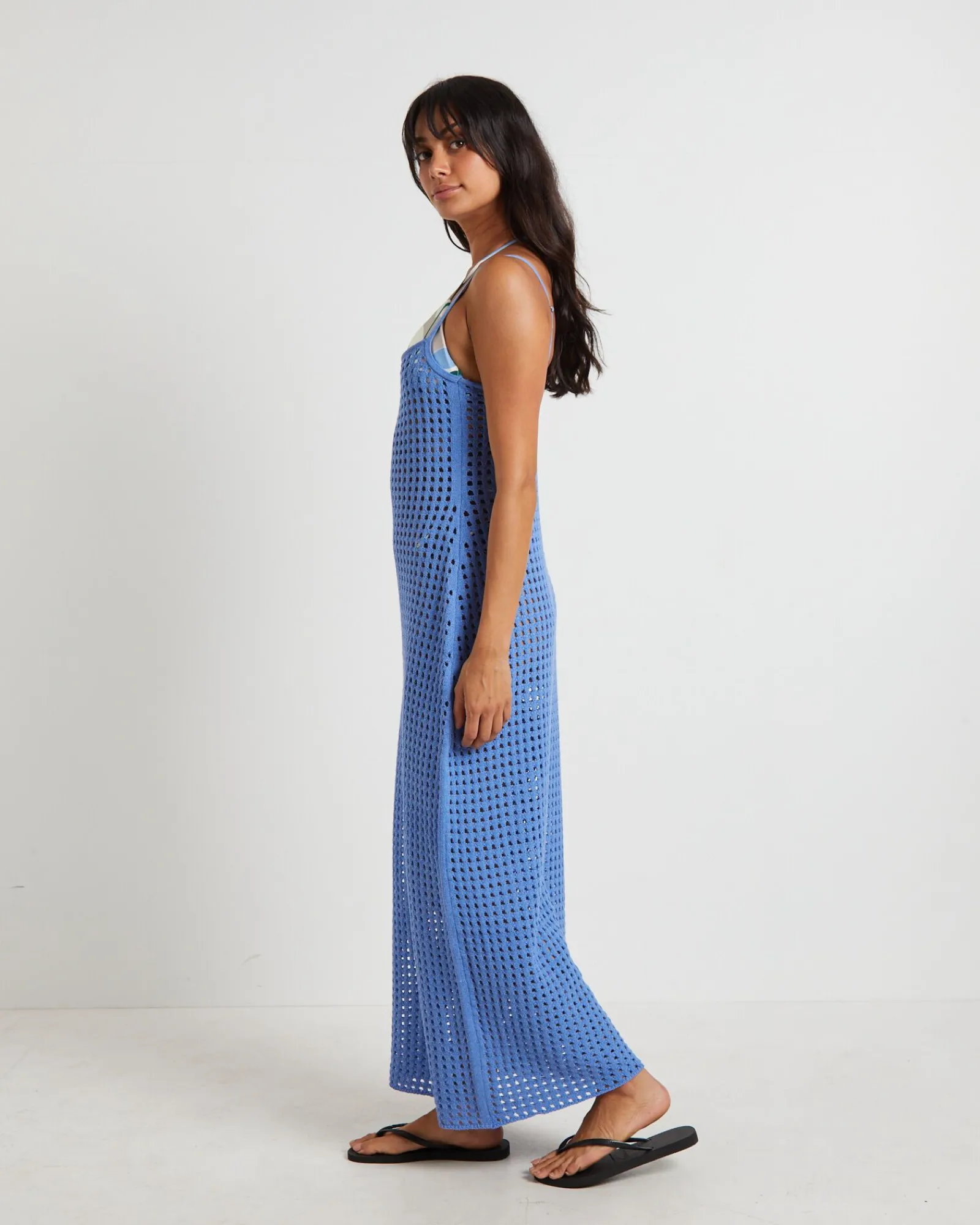 calypso_crochet_midi_dres_3-1.webp Shop SUBTITLED Calypso Crochet Midi Dress In Sea Blue