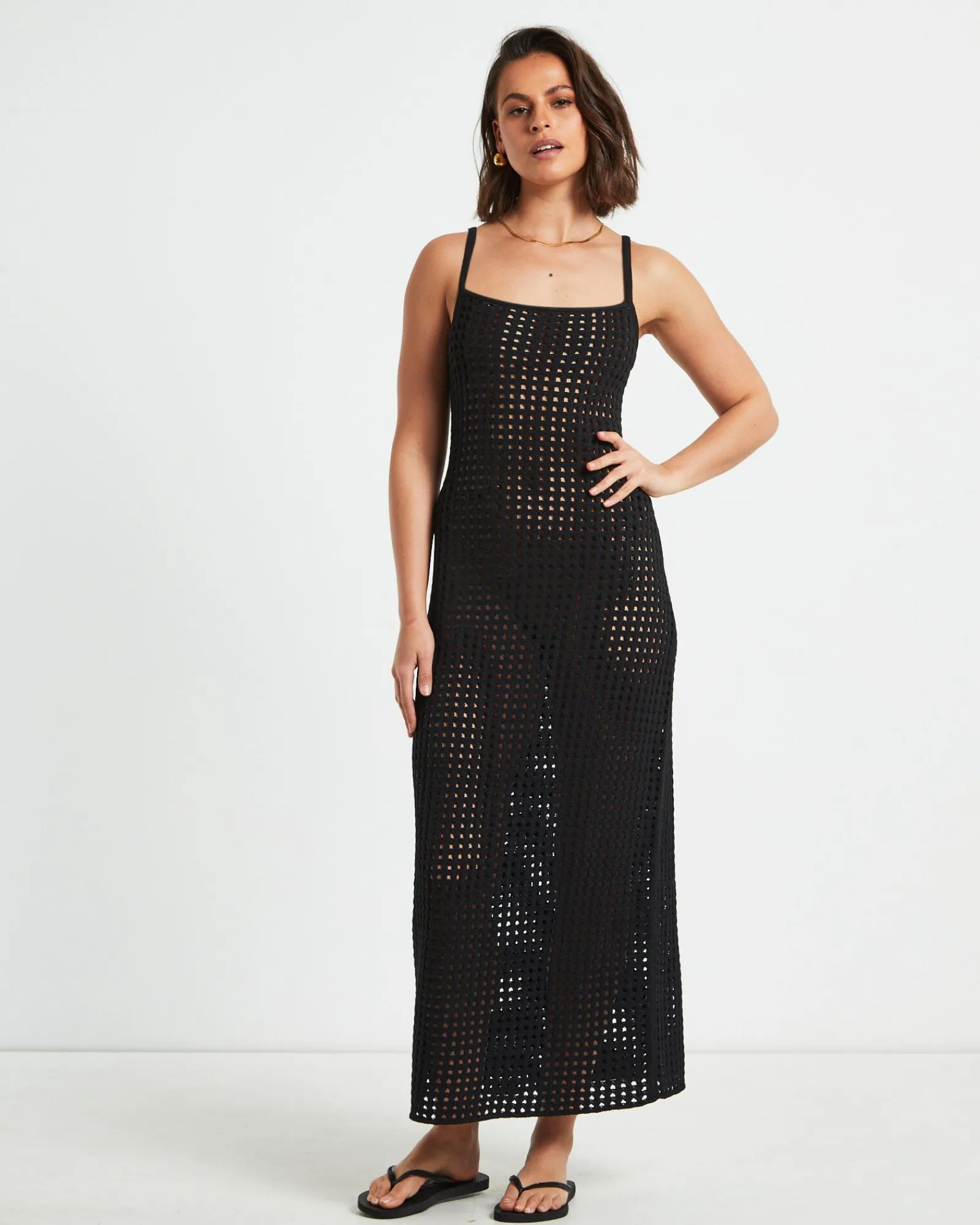 calypso_crochet_midi_dres_3-2.webp Store SUBTITLED Calypso Crochet Midi Dress In Black