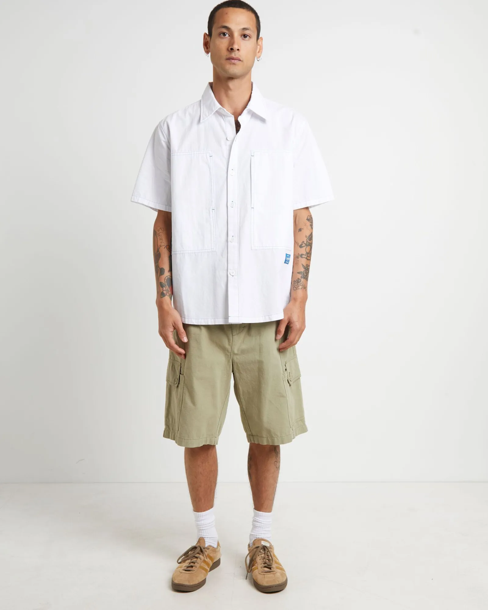cargo_shorts_in_sage_2.webp Cheap LARRIET Cargo Shorts In Sage