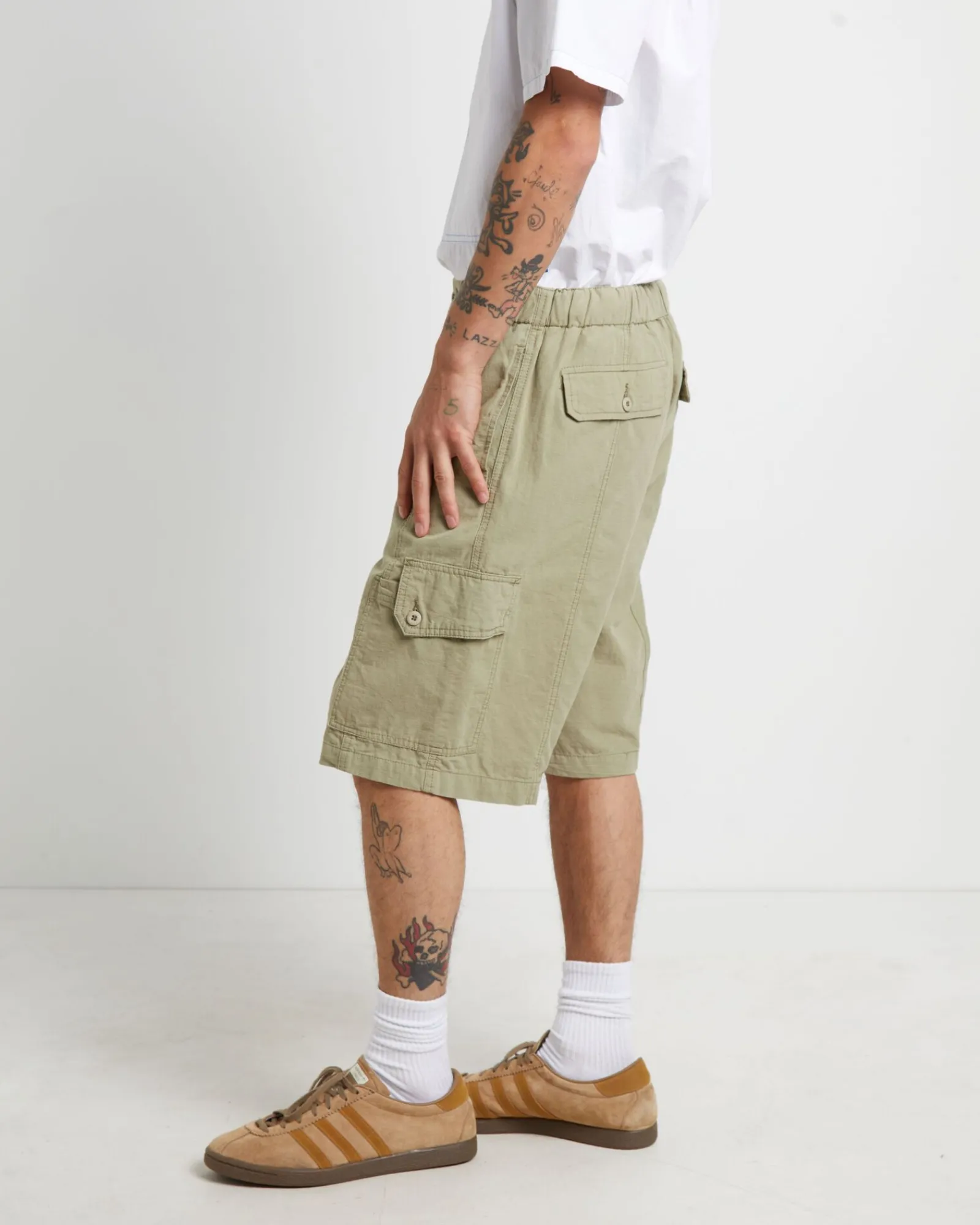 cargo_shorts_in_sage_4.webp Cheap LARRIET Cargo Shorts In Sage