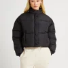 Discount SUBTITLED Casey Cropped Puffer Jacket Black