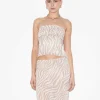 Shop STUDIO Cassie Ruched Corset Top In Beige