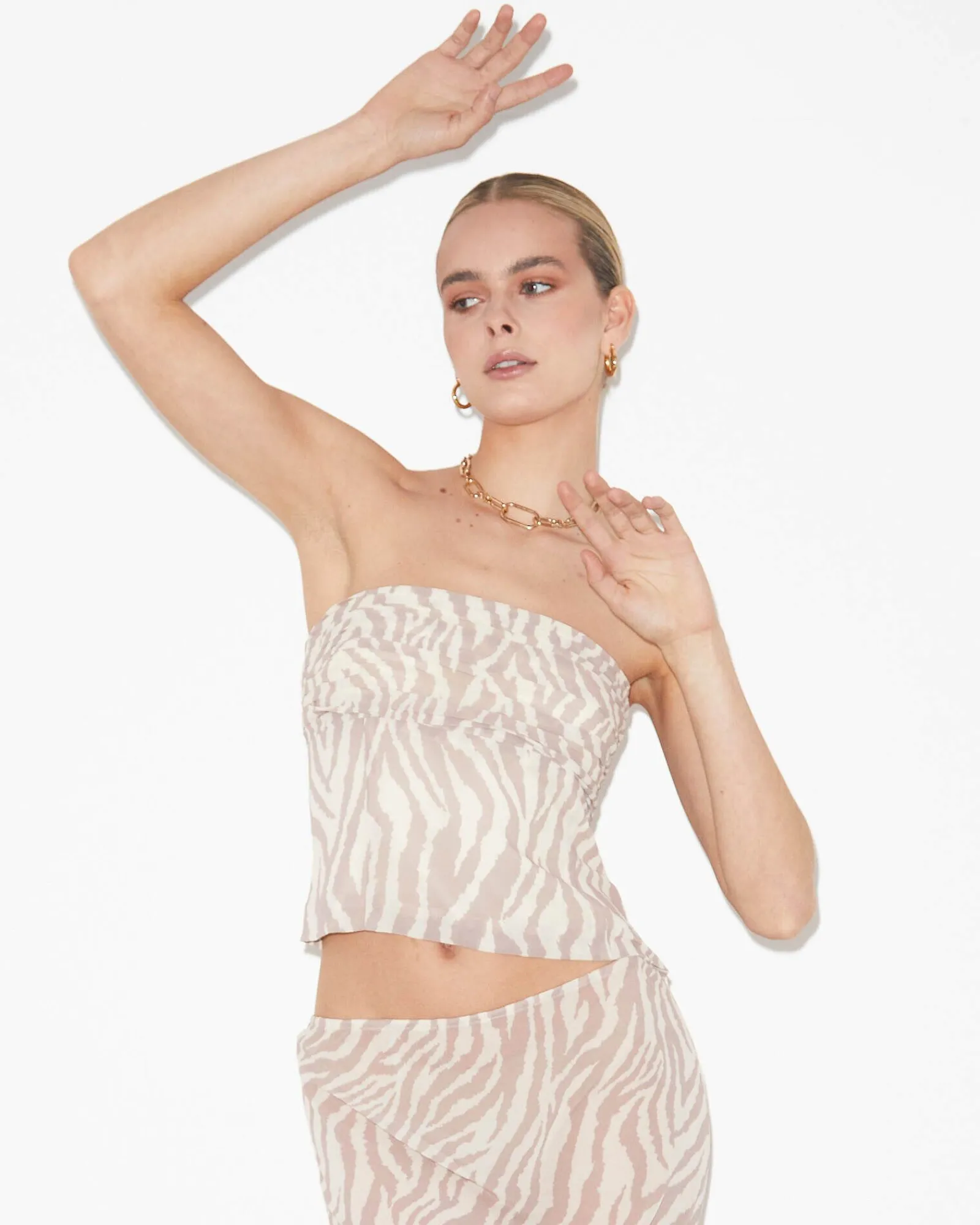 cassie_ruched_corset_top__4.webp Shop STUDIO Cassie Ruched Corset Top In Beige