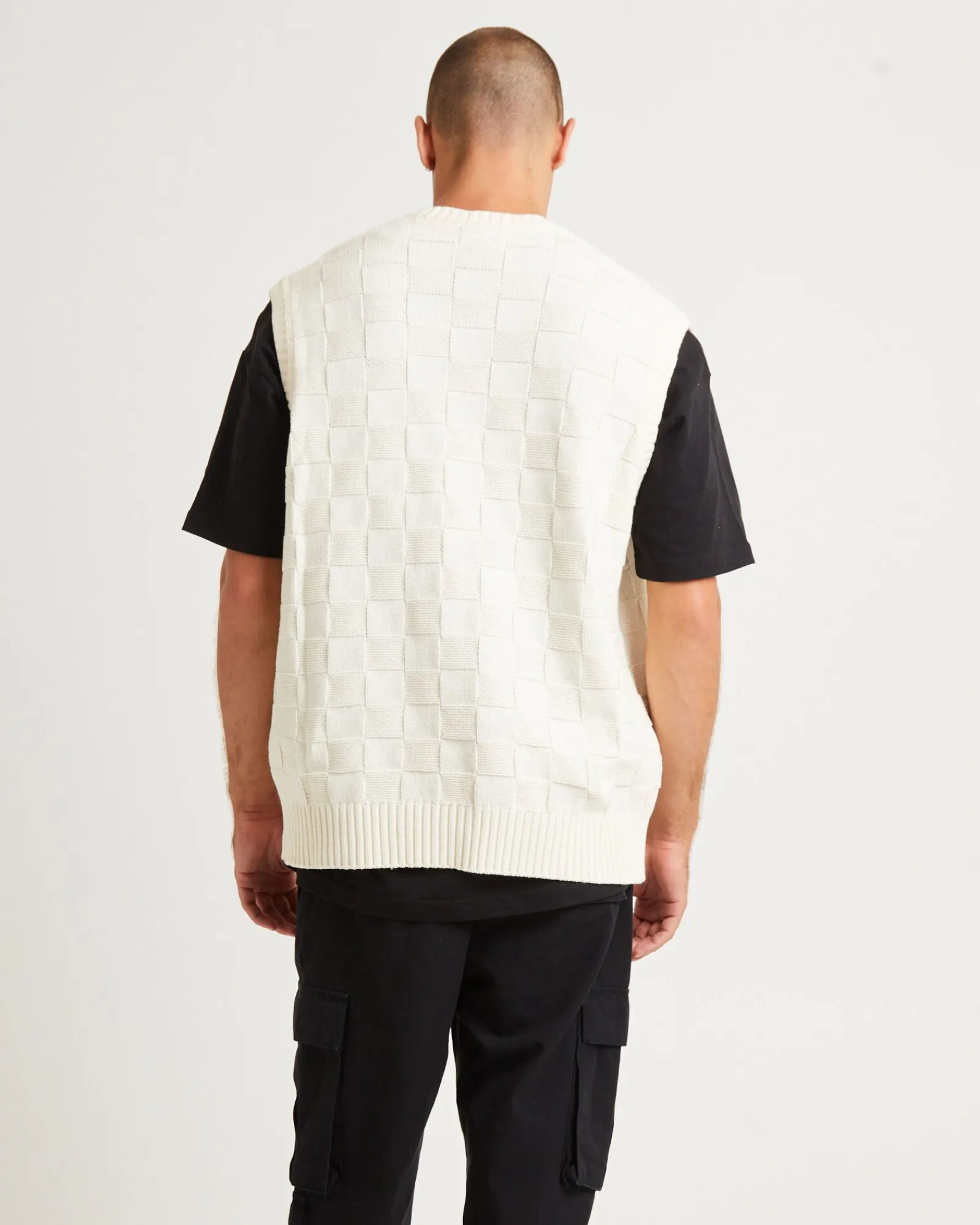 check_knit_vest_1.webp Discount SPENCER PROJECT Check Knit Vest