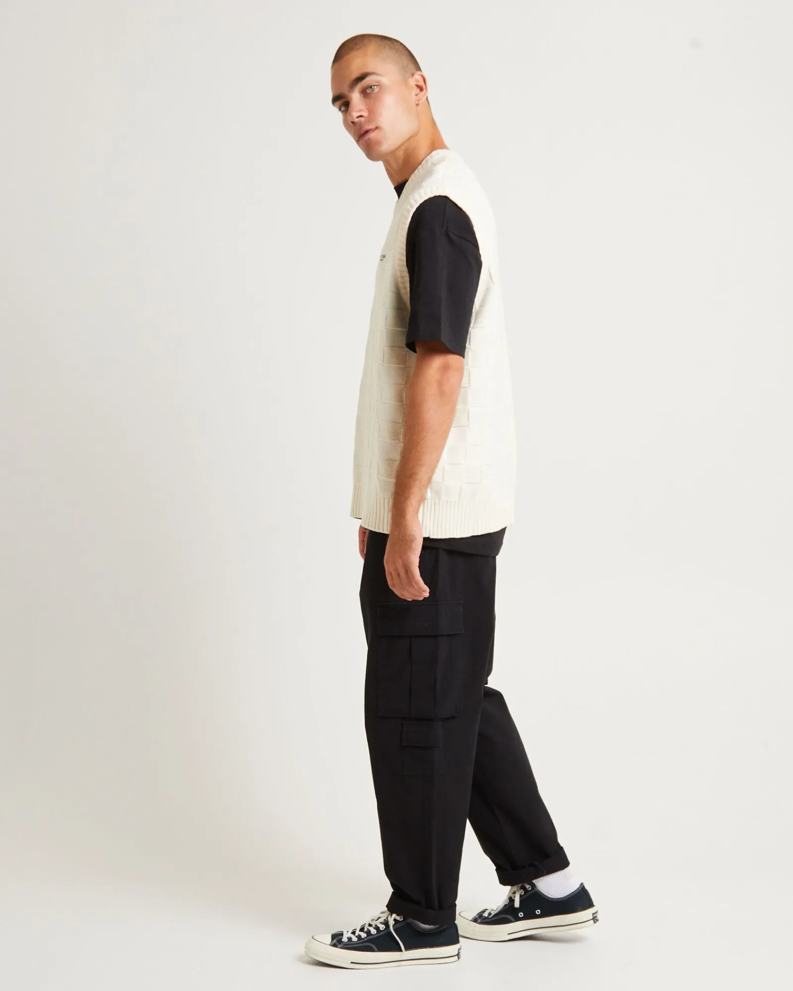 check_knit_vest_3.webp Discount SPENCER PROJECT Check Knit Vest