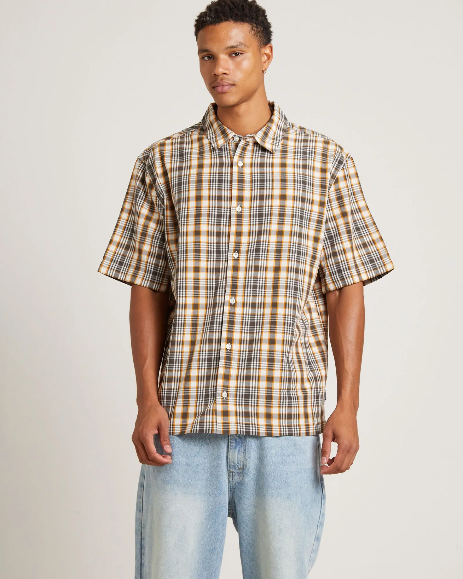 check_out_recycled_short__0.webp Cheap AFENDS Check Out Recycled Short Sleeve Shirt In Moonbeam Check