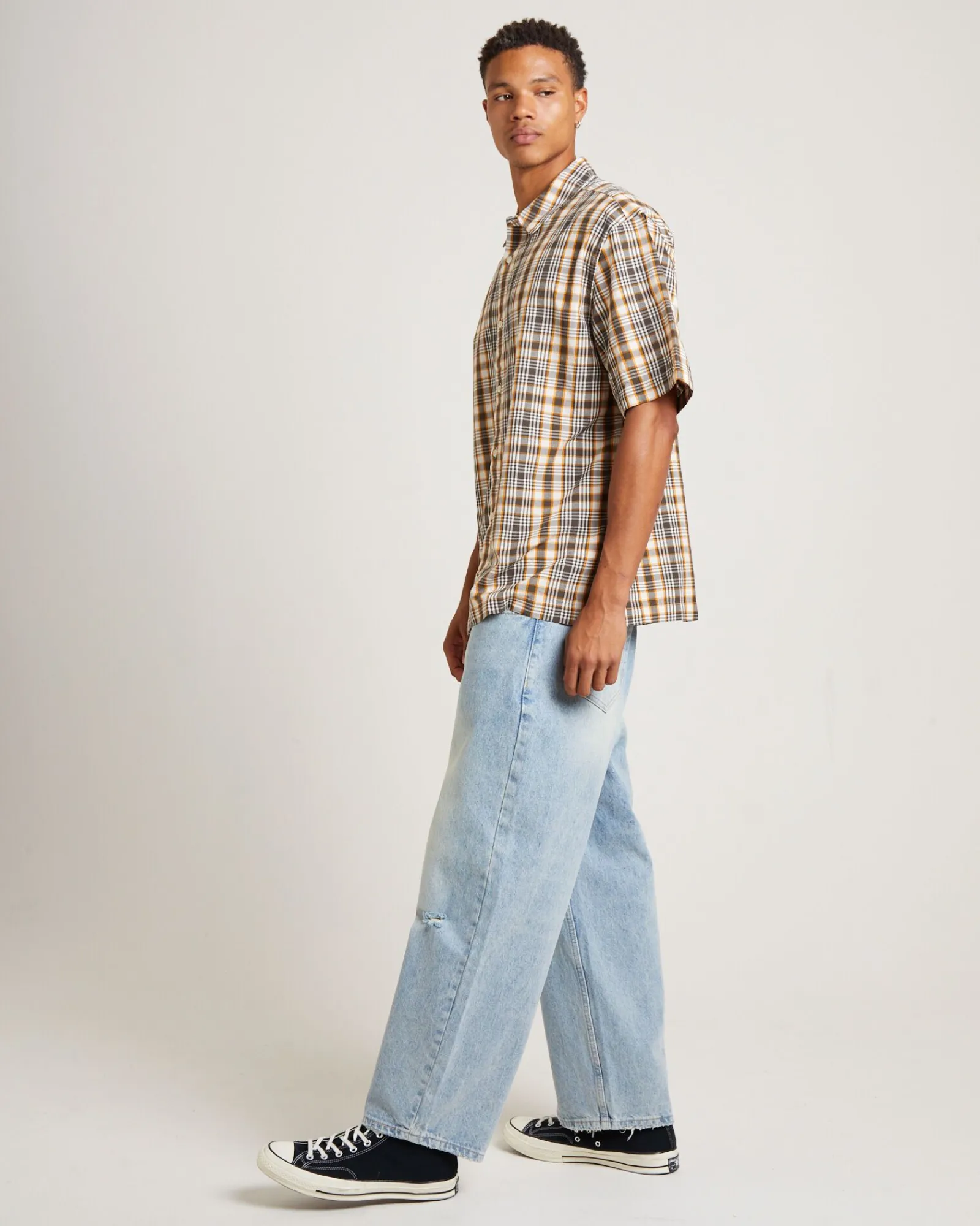 check_out_recycled_short__3.webp Cheap AFENDS Check Out Recycled Short Sleeve Shirt In Moonbeam Check