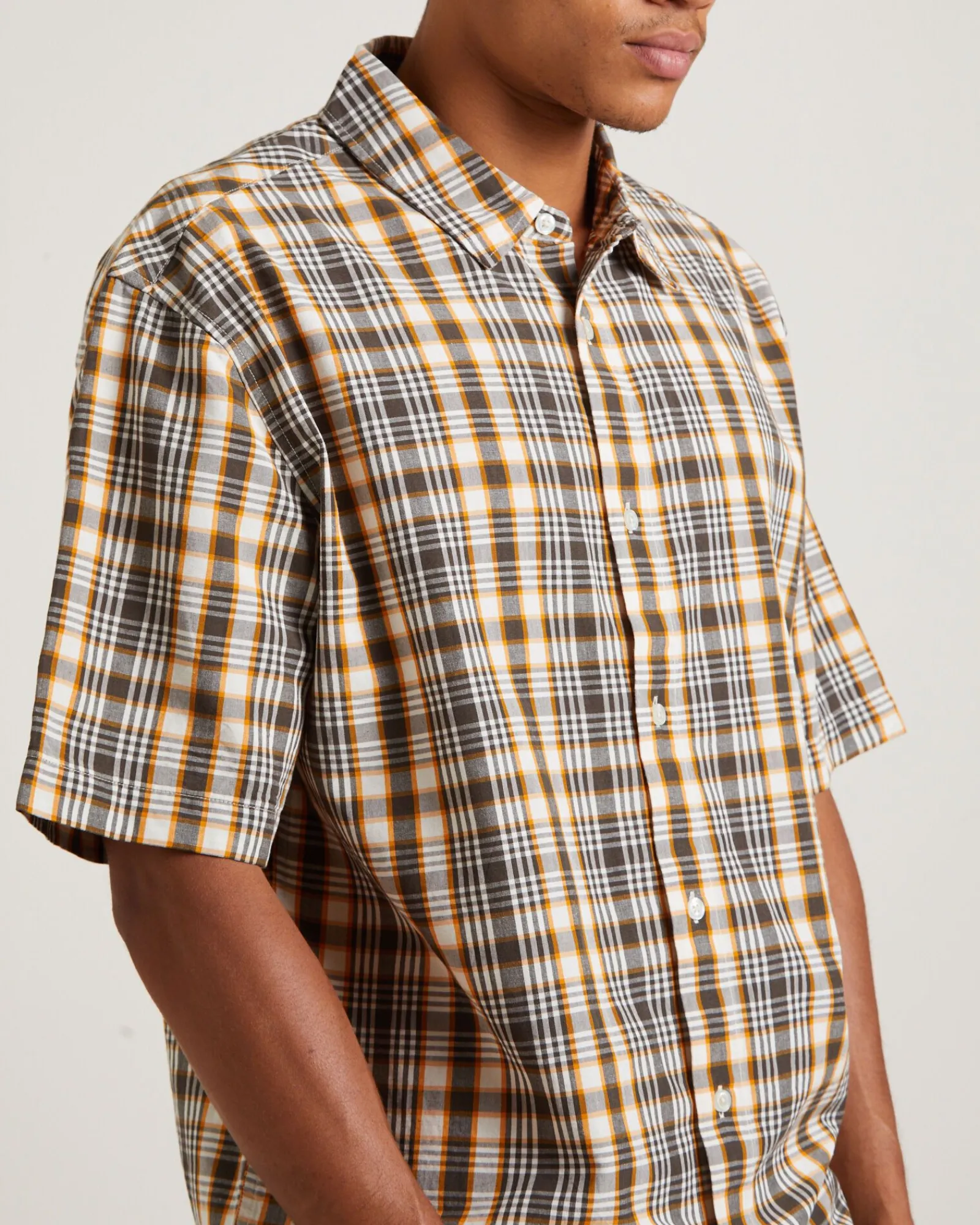 check_out_recycled_short__4.webp Cheap AFENDS Check Out Recycled Short Sleeve Shirt In Moonbeam Check