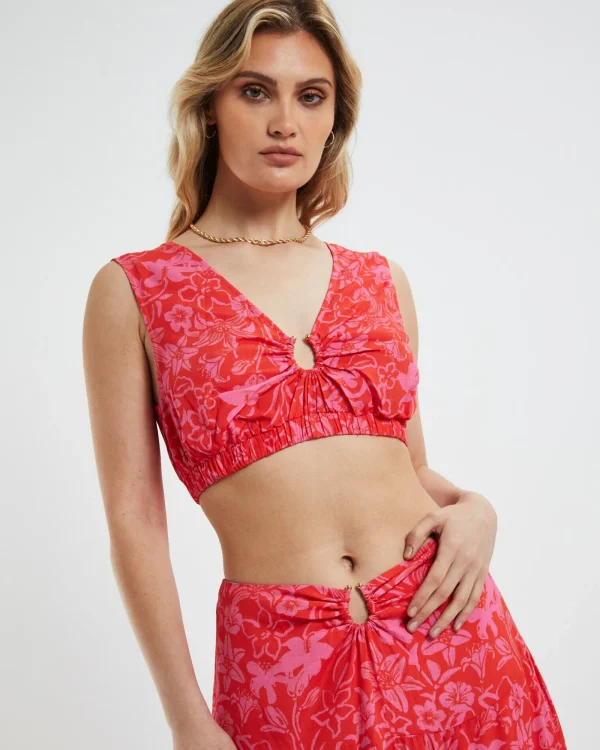 New CHARLIE HOLIDAY Cheyenne Top Tropical Floral