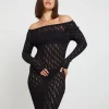 Sale SNDYS Cleo Midi Long Sleeve Dress In Black